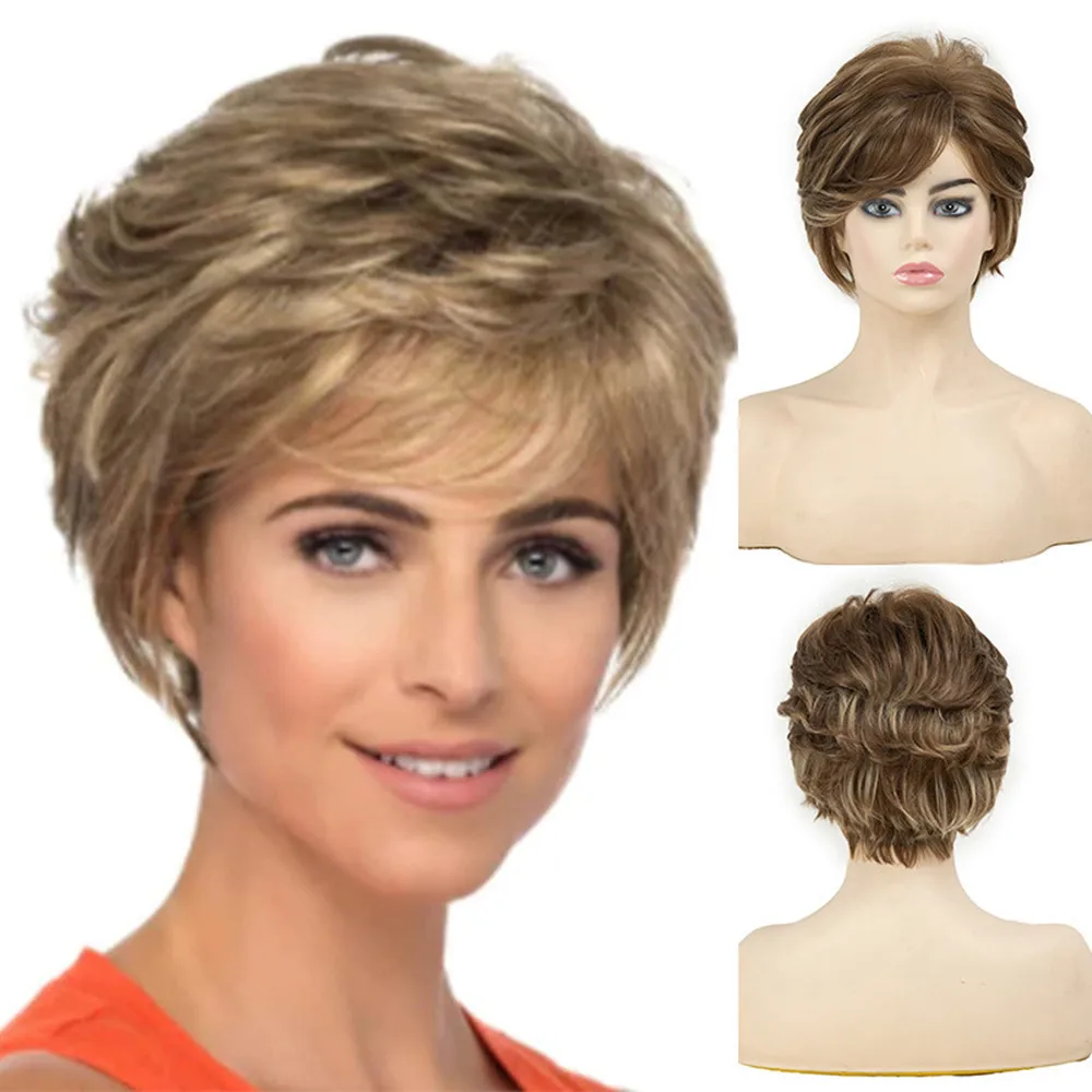 Ladies Brown Short Curly Synthetic Wig Heat Resistant Party Wig for Daily Wear Wigs
Ladies Brown Short Curly Synthetic Wig Heat Resistant Party Wig for Daily Wear Wigs