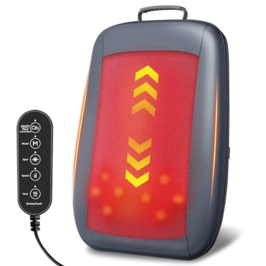 Shiatsu Back Massager with Heat, 4D Deep Tissue Massage for Pain Relief, Portable Rechargeable Electric Back Massager for Chair
Shiatsu Back Massager with Heat, 4D Deep Tissue Massage for Pain Relief, Portable Rechargeable Electric Back Massager for Chair