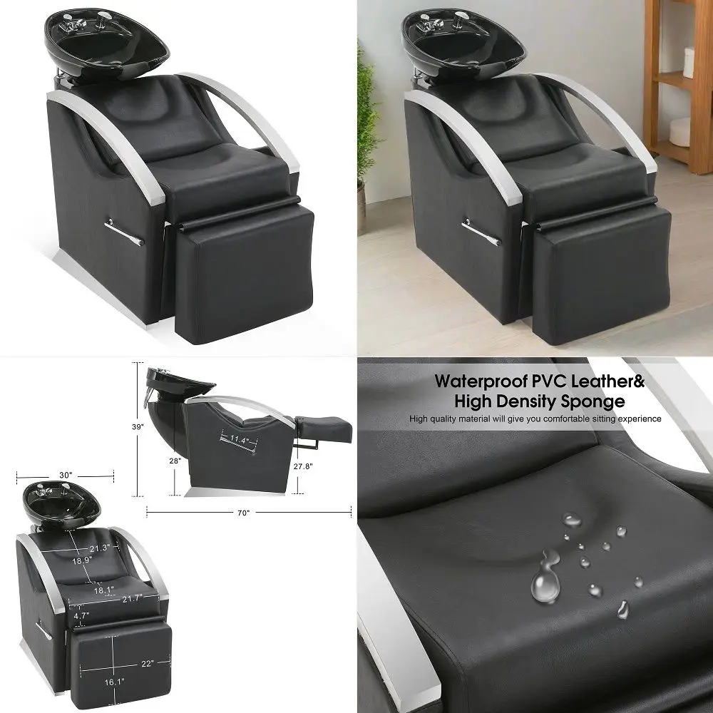 Backwash Shampoo Station Chair Unit with Leg Rest, Adjustable Ceramic Shampoo Bowl Sink and Chair Set for Home Salon, Barbersho
Backwash Shampoo Station Chair Unit with Leg Rest, Adjustable Ceramic Shampoo Bowl Sink and Chair Set for Home Salon, Barbersho