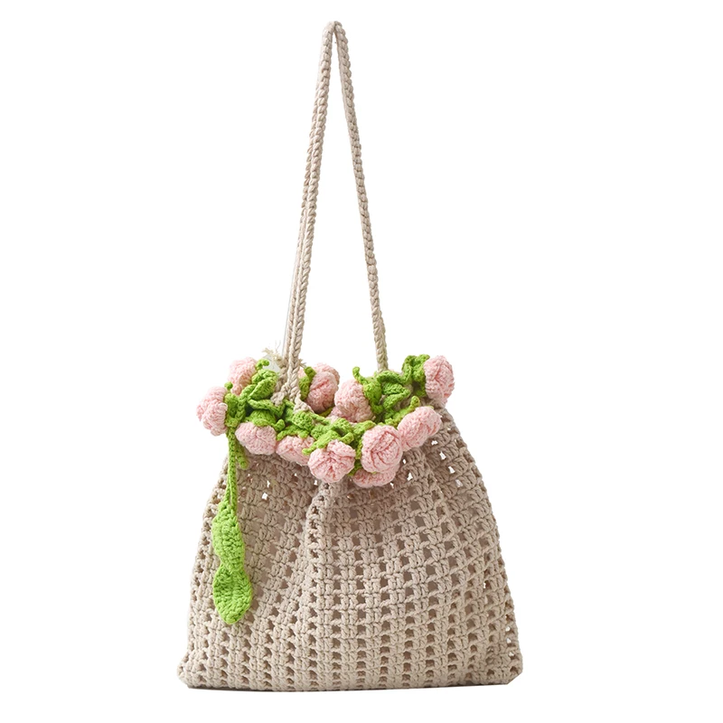 Women Elegant Knitting Handbag Flower Pattern Stylish Knitted Handbag Large Capacity Evening Partying Working Shoulder Bag
Women Elegant Knitting Handbag Flower Pattern Stylish Knitted Handbag Large Capacity Evening Partying Working Shoulder Bag