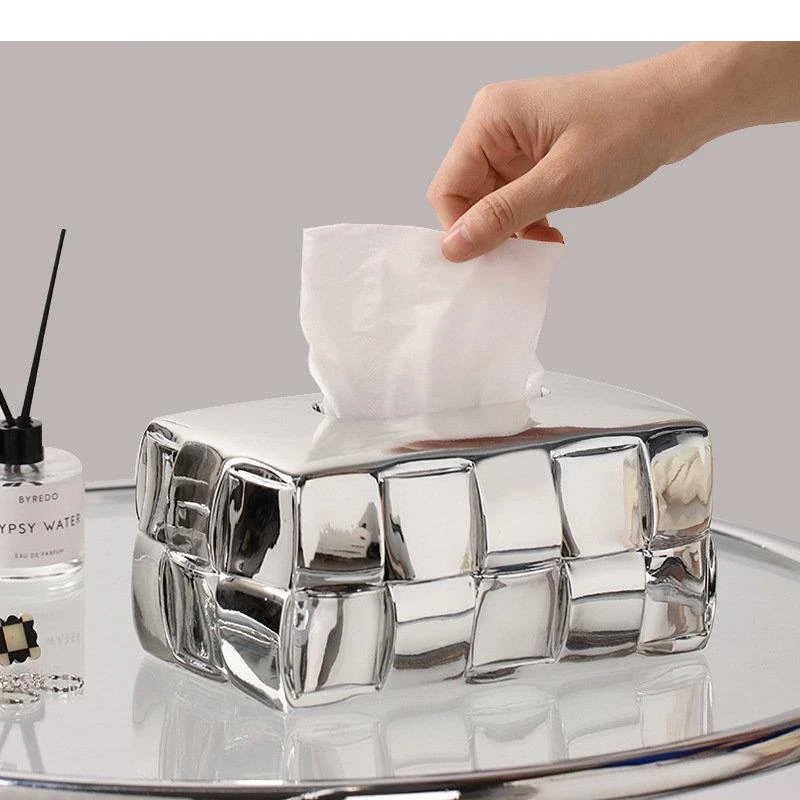 Asymmetric Grid Silver Plated Tissue Box Decorative Paper Towel Coffee Table Desktop Boxes Modern Decor
Asymmetric Grid Silver Plated Tissue Box Decorative Paper Towel Coffee Table Desktop Boxes Modern Decor