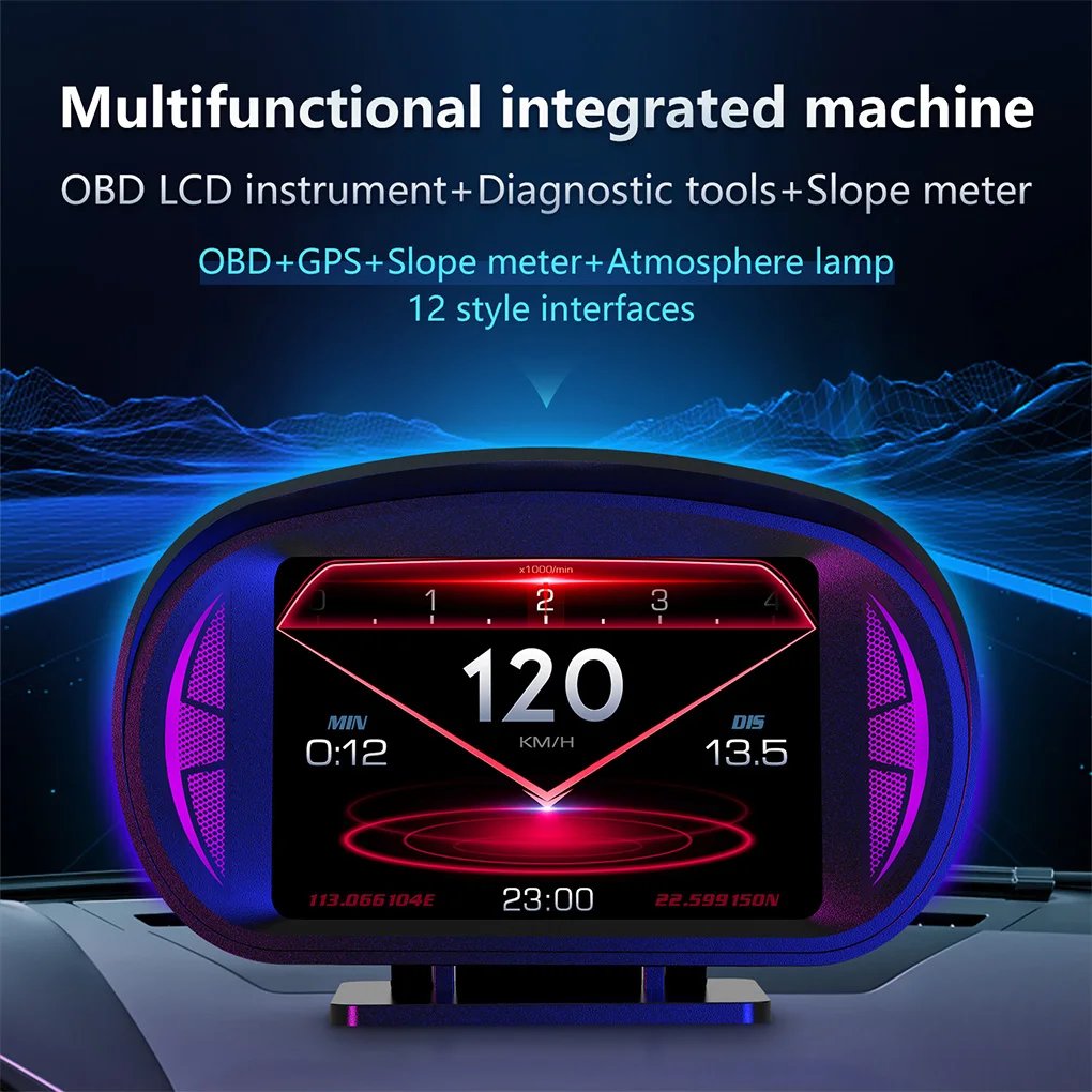 Multi-Functions Dual System Gauge Digital Speedometer LCD Car Head Up Display Professional Intelligent Inclinometer for All Cars
Multi-Functions Dual System Gauge Digital Speedometer LCD Car Head Up Display Professional Intelligent Inclinometer for All Cars
