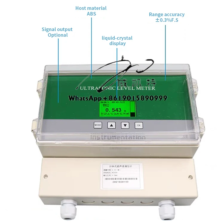 Intelligent Digital Display Water Level Probe Split Type Ultrasonic Open Channel Ultrasonic Flow Meter
Intelligent Digital Display Water Level Probe Split Type Ultrasonic Open Channel Ultrasonic Flow Meter