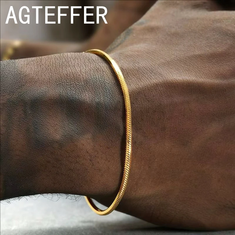 18K Gold/925 sterling silver 3MM Snake Chain Bracelet Men Hip Hop Simple Bracelet For Women Fashion Charm Punk Party Jewelry
18K Gold/925 sterling silver 3MM Snake Chain Bracelet Men Hip Hop Simple Bracelet For Women Fashion Charm Punk Party Jewelry