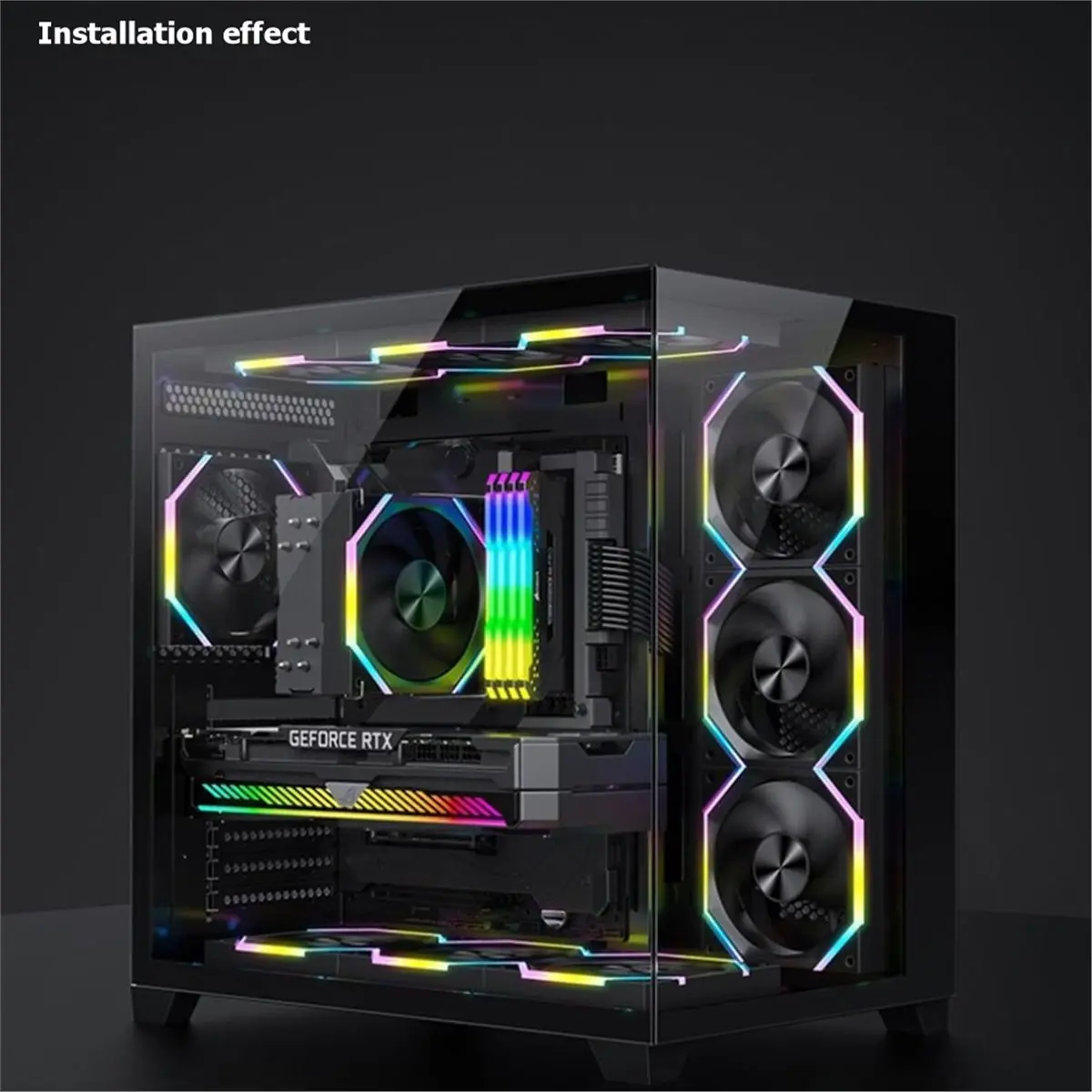 140mm ARGB Case Fan 14CM PC Cabinet Cooler Silent 6-30dBa 89CFM Big Airflow Support 5V ARGB SYNC Reverse
140mm ARGB Case Fan 14CM PC Cabinet Cooler Silent 6-30dBa 89CFM Big Airflow Support 5V ARGB SYNC Reverse