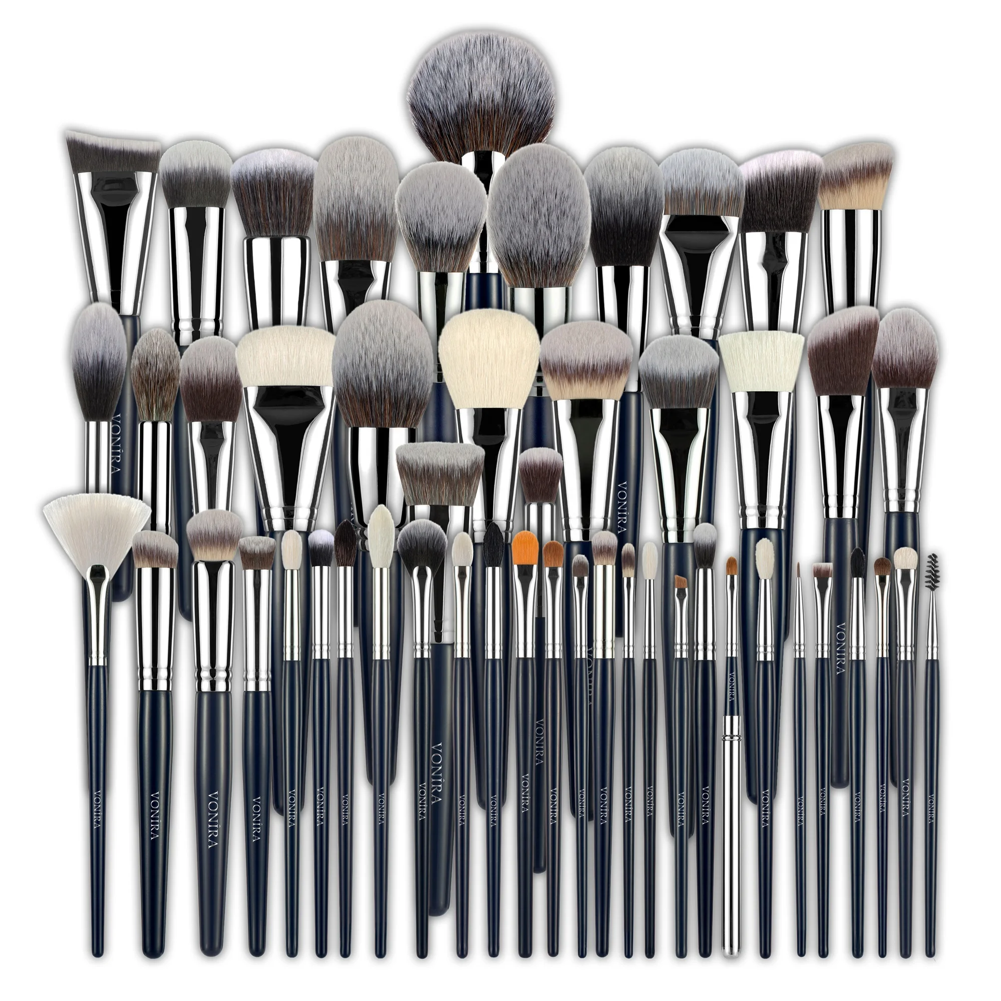 52 Pieces Professional Makeup Brush Set Private Label Custom Logo Blue Make up Brushes With Brass Ferrule
52 Pieces Professional Makeup Brush Set Private Label Custom Logo Blue Make up Brushes With Brass Ferrule