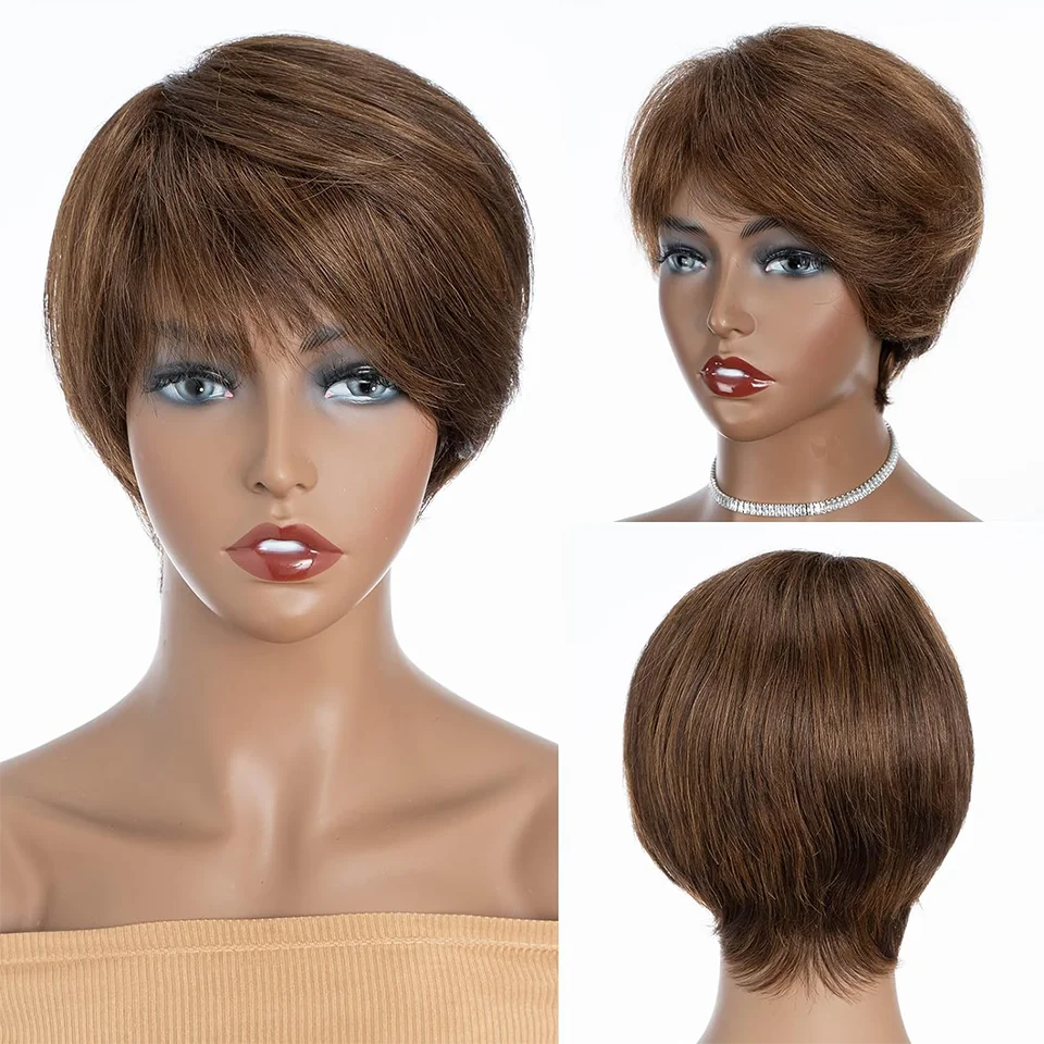 Brown Short Pixie Cut Straight Bob Wear And Go Glueless Short Blonde Pixie Cut Bob Full Machine Wigs Human Hair Wigs For Women
Brown Short Pixie Cut Straight Bob Wear And Go Glueless Short Blonde Pixie Cut Bob Full Machine Wigs Human Hair Wigs For Women