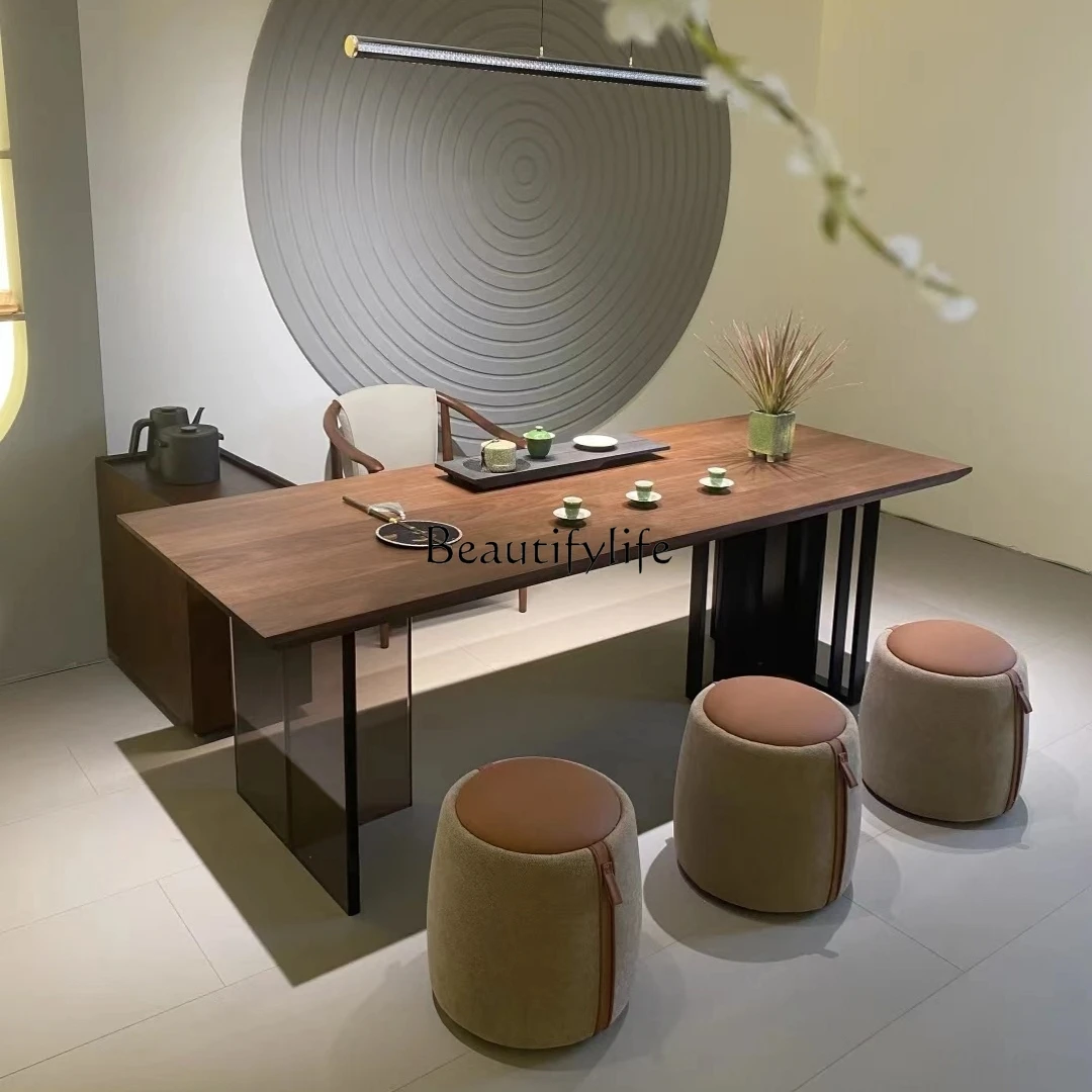 Light luxury solid wood tea table modern new simple office tea room retro style
Light luxury solid wood tea table modern new simple office tea room retro style