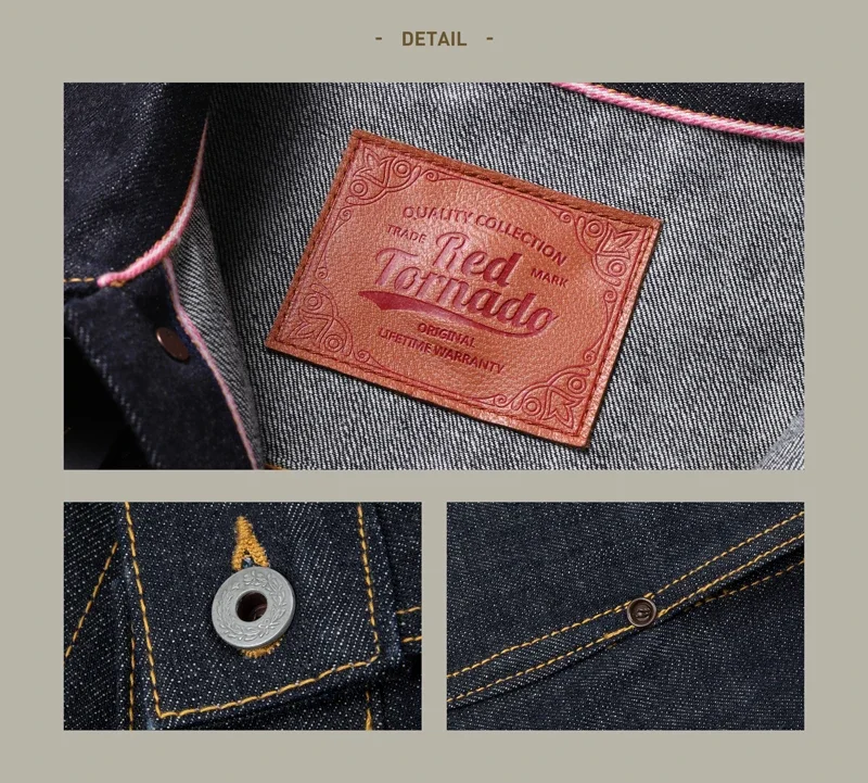 Red Tornado 16oz Selvedge Denim Trucker Jacket Men's Daily Jean Coat LS01-001 29 S8fe578ebf7434a54a80c9c88790cd1864