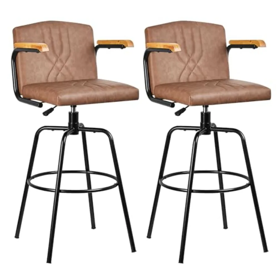 VECELO Bar Stools Set of 2 Swivel Faux Leather Bar Stools with Backs and Footrest for Kitchen Islands Dining Counters Home Bars
VECELO Bar Stools Set of 2 Swivel Faux Leather Bar Stools with Backs and Footrest for Kitchen Islands Dining Counters Home Bars