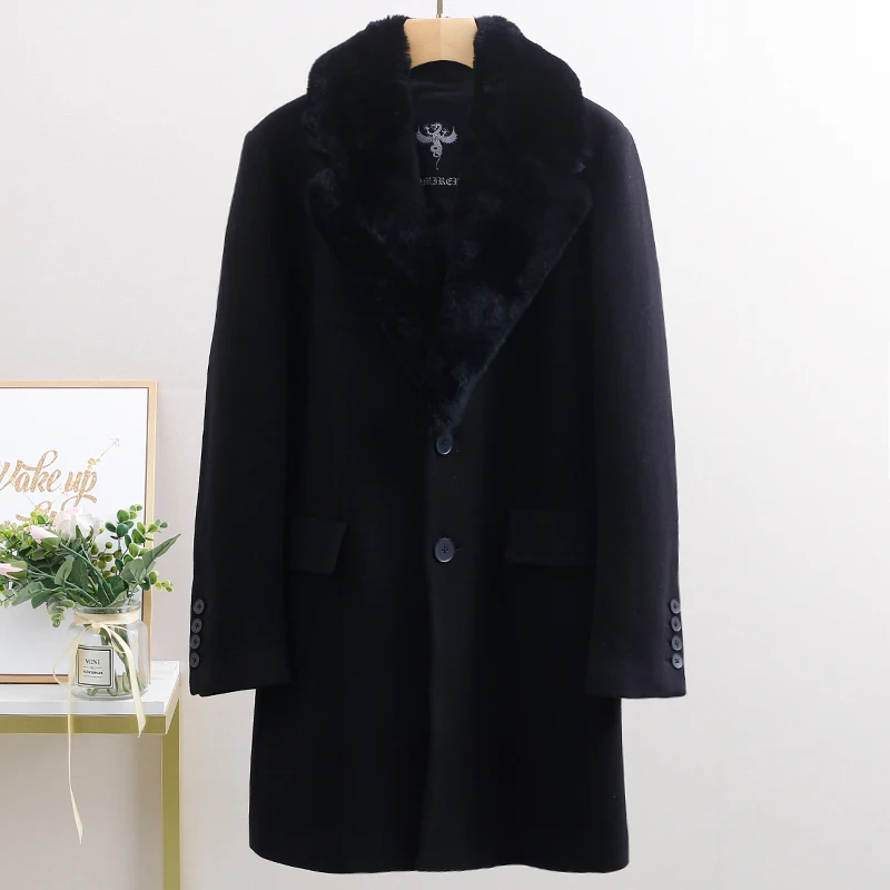 Men's Winter Woolen Coat Detachable Fur Collar Soft Wool Blend Long Length Stand Fit Youthful Sle Single Button Closure
Men's Winter Woolen Coat Detachable Fur Collar Soft Wool Blend Long Length Stand Fit Youthful Sle Single Button Closure
