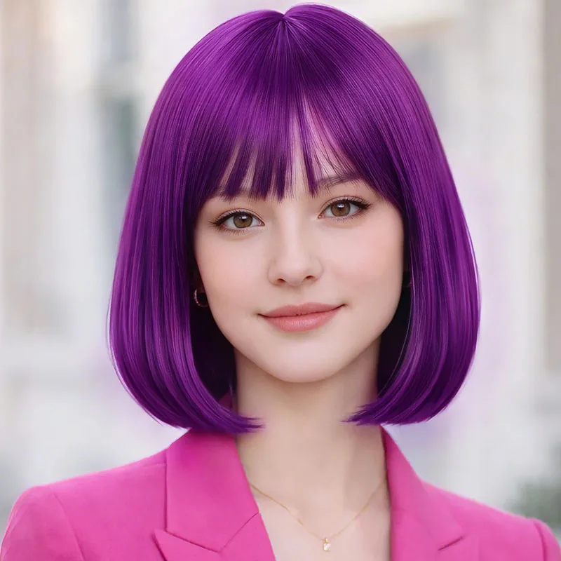 Специальный 12-дюймовый фиолетовый парик для косплея для вечеринки, синтетический высокотемпературный шелковый короткий прямой ремешок с челкой, мягкий и гладкий
Специальный 12-дюймовый фиолетовый парик для косплея для вечеринки, синтетический высокотемпературный шелковый короткий прямой ремешок с челкой, мягкий и гладкий