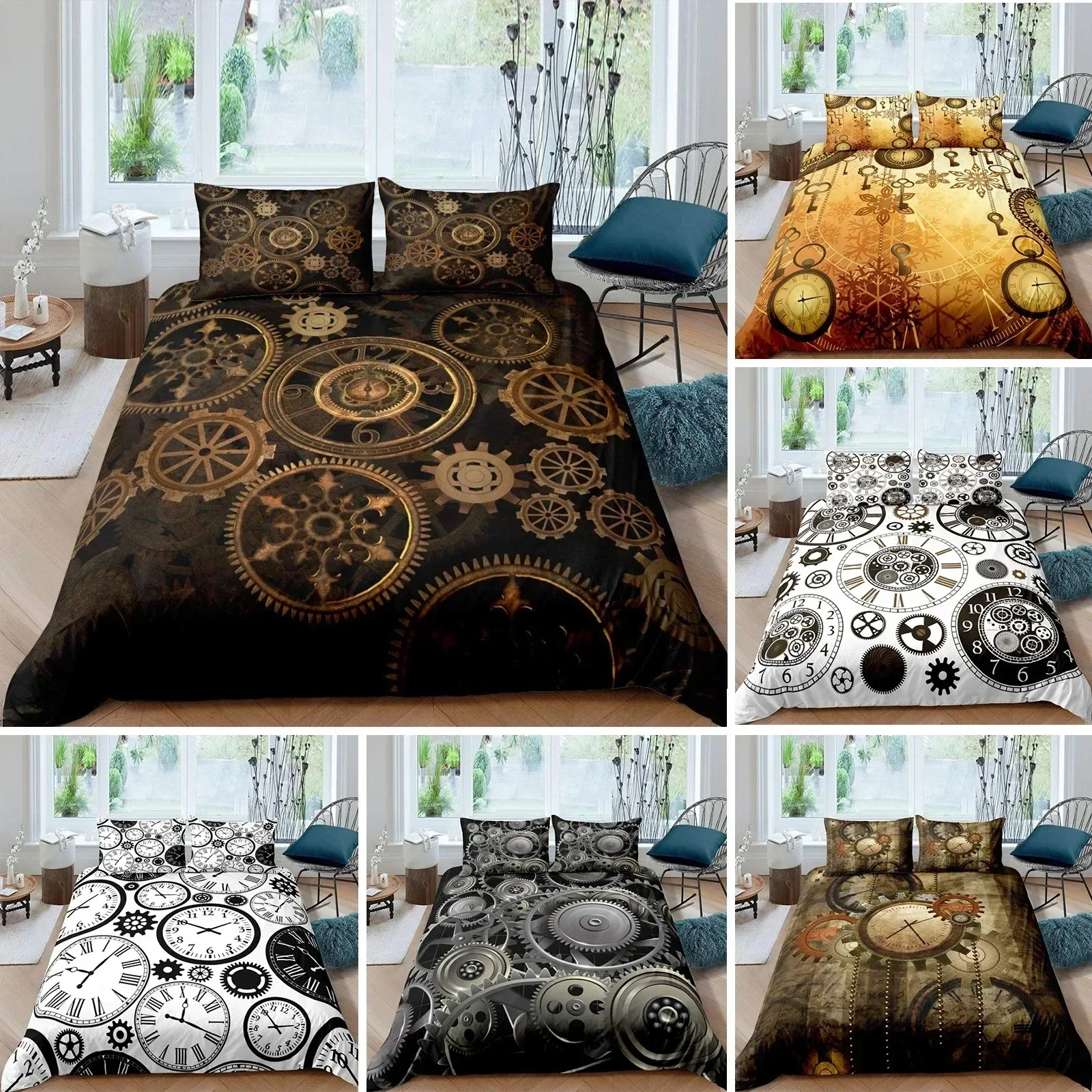Ndustrial Gear Duvet Cover Set Queen Size Steampunk Style Locks Comforter Cover Boys Men Mechanical Device Polyester Bedding Set
Ndustrial Gear Duvet Cover Set Queen Size Steampunk Style Locks Comforter Cover Boys Men Mechanical Device Polyester Bedding Set