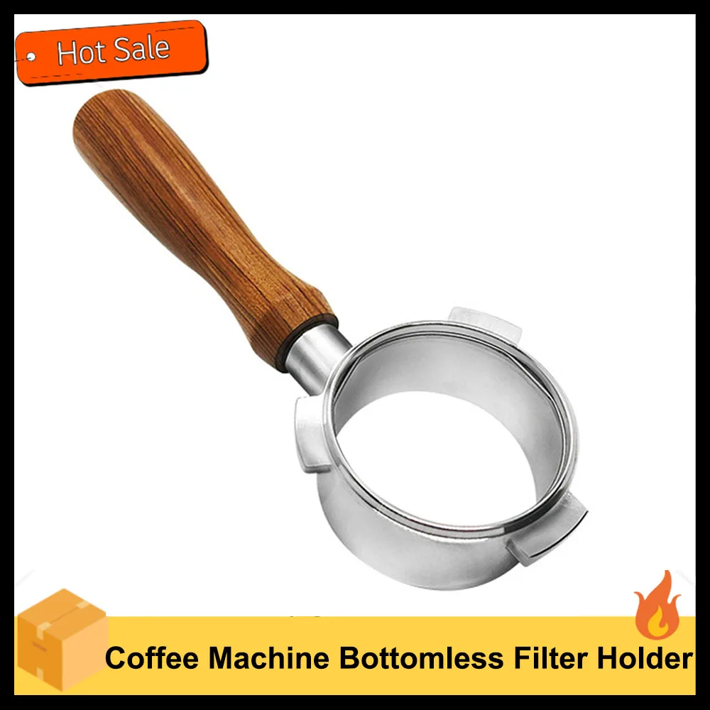 54mm Stainless Steel Coffee Machine Bottomless Filter Holder Portafilter Branch Wooden Handle Professional Coffee Accessory
54mm Stainless Steel Coffee Machine Bottomless Filter Holder Portafilter Branch Wooden Handle Professional Coffee Accessory