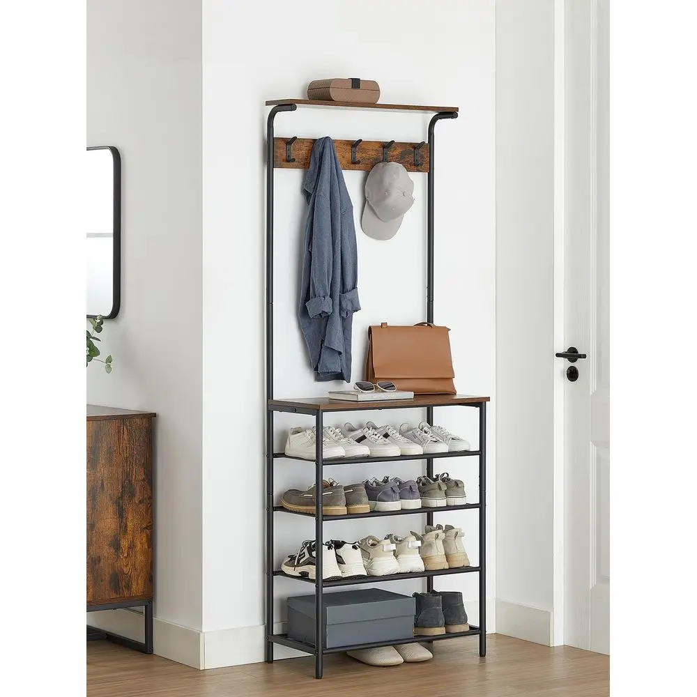 Hall Tree With Shoe Bench, Coat Rack Shoe Bench, 5Tier Shoe Rack Different Heights, 5 Dual Hooks, Top Shelf, Entryway Organizer
Hall Tree With Shoe Bench, Coat Rack Shoe Bench, 5Tier Shoe Rack Different Heights, 5 Dual Hooks, Top Shelf, Entryway Organizer