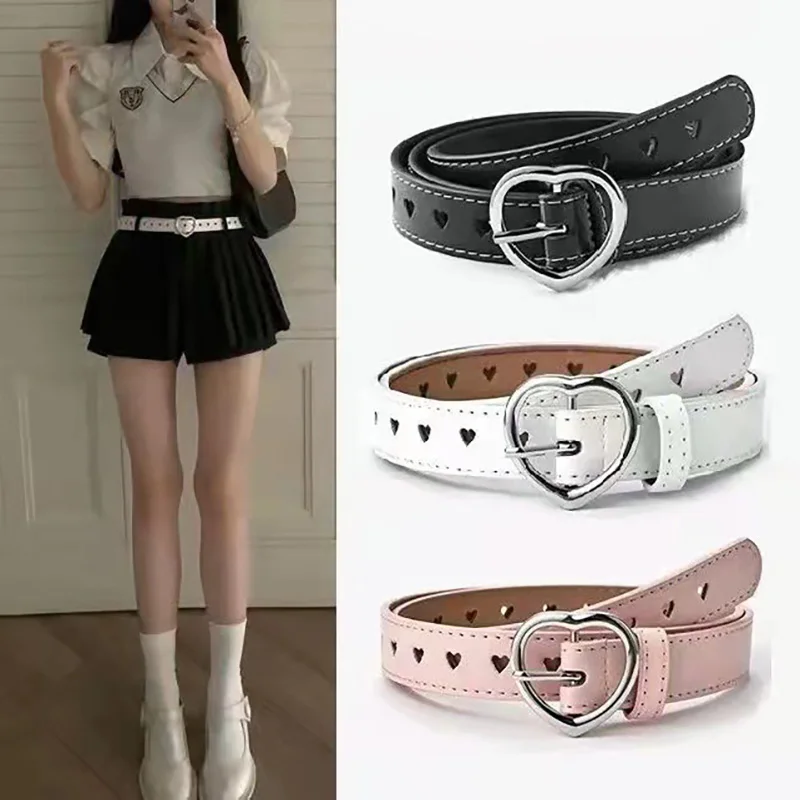 Fashion Love Buckle Belt for Women's Spicy Girl Design Heart-shaped Korean Full Hole Hollowed Out PU Leather Versatile Waistband
Fashion Love Buckle Belt for Women's Spicy Girl Design Heart-shaped Korean Full Hole Hollowed Out PU Leather Versatile Waistband