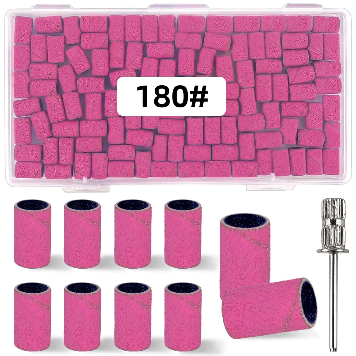 100 Pcs 180 Grit Pink Sanding Bands for Nail Drill, 0.31in Diameter, Fine Grit, Professional Nail Care
100 Pcs 180 Grit Pink Sanding Bands for Nail Drill, 0.31in Diameter, Fine Grit, Professional Nail Care