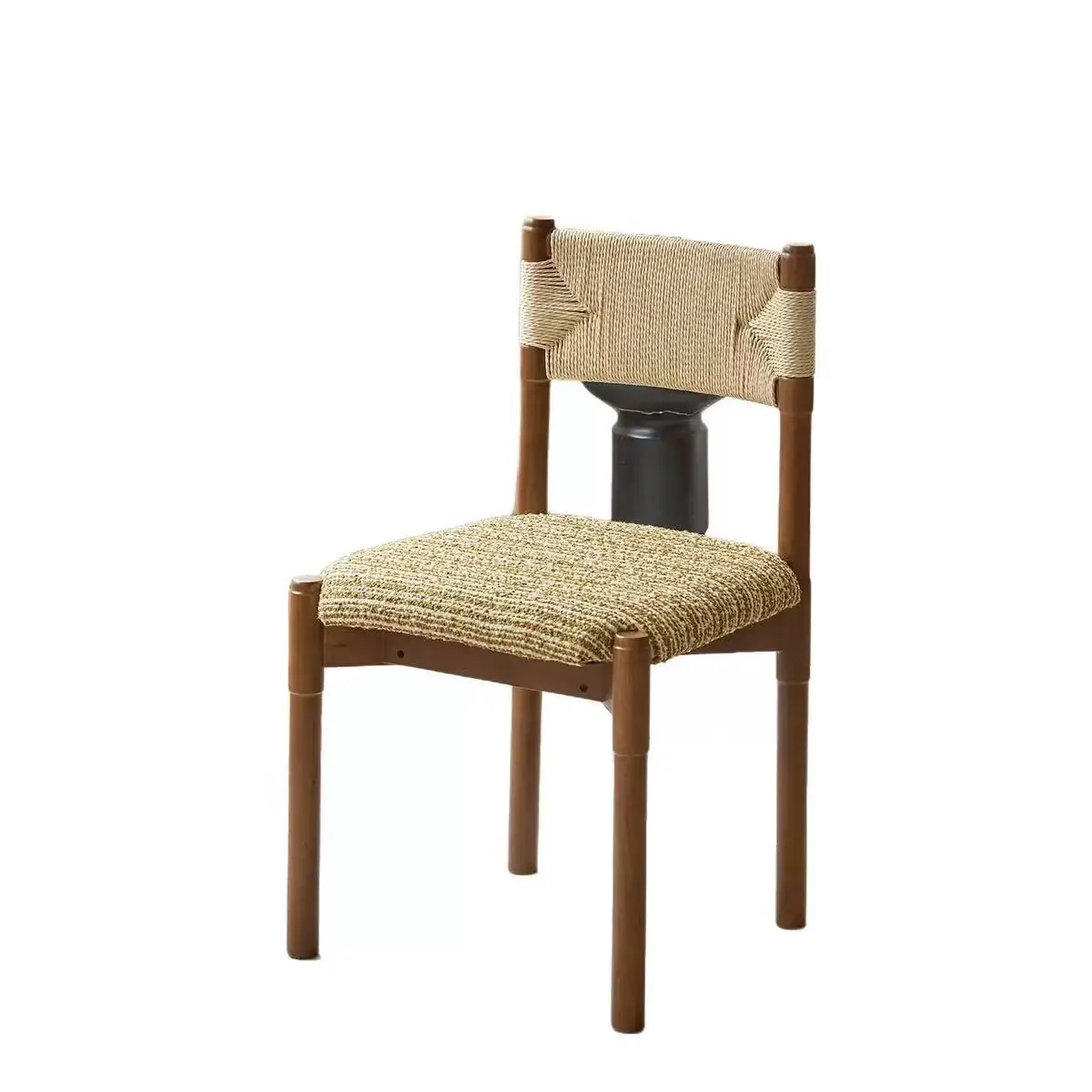 #Wooden Rope-woven Chair, Dining Chair, Small Apartment, Antique Soft-covered Backrest
#Wooden Rope-woven Chair, Dining Chair, Small Apartment, Antique Soft-covered Backrest