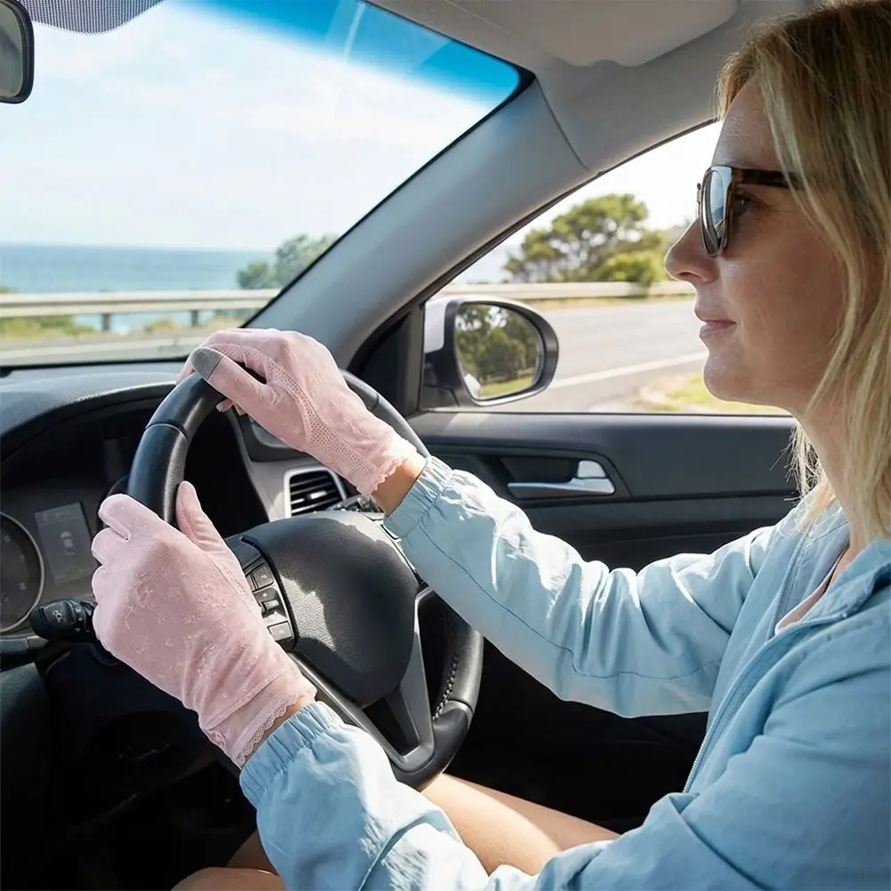 Summer Lace Sunscreen Gloves Thin Skirt Edge Anti-UV Gloves Anti-Slip Sun Protection Ice Silk Gloves Cycling Driving Running
Summer Lace Sunscreen Gloves Thin Skirt Edge Anti-UV Gloves Anti-Slip Sun Protection Ice Silk Gloves Cycling Driving Running
