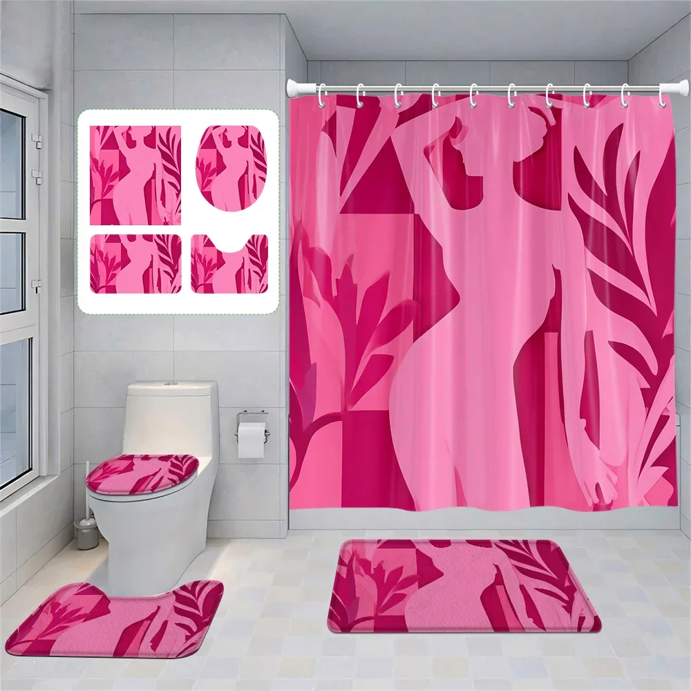 Ins Internet Popular Bathroom Three-piece Shower Curtain Toilet Mat Door Mat Nordic Style suit Fashion Illustration Decoration
Ins Internet Popular Bathroom Three-piece Shower Curtain Toilet Mat Door Mat Nordic Style suit Fashion Illustration Decoration