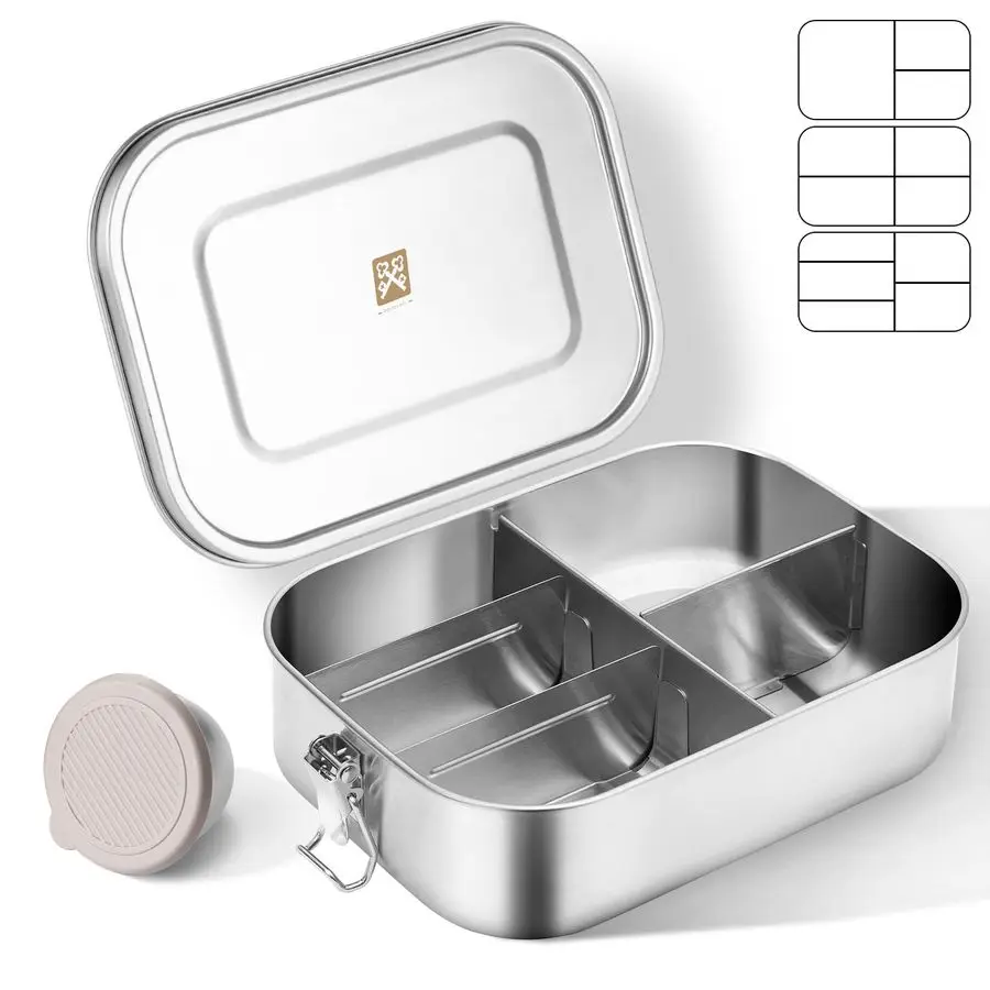 47QZ Stainless Steel Bento Box with 5 Compartments,1400ml Large amp Thickened Metal Lunch Box for Kids or Adults,Ecofriendly Lea
47QZ Stainless Steel Bento Box with 5 Compartments,1400ml Large amp Thickened Metal Lunch Box for Kids or Adults,Ecofriendly Lea