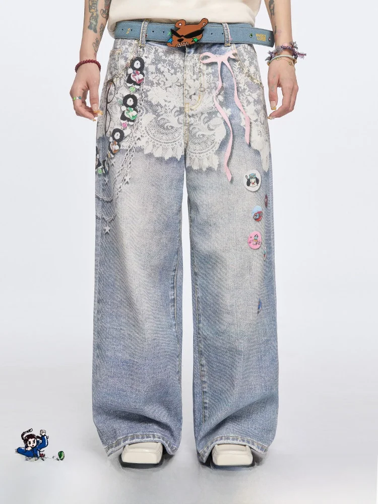 TIPSEVEN Original American Retro Loose Fit Optical Illusion Print Jeans Casual Straight Leg Jeans for Women
TIPSEVEN Original American Retro Loose Fit Optical Illusion Print Jeans Casual Straight Leg Jeans for Women