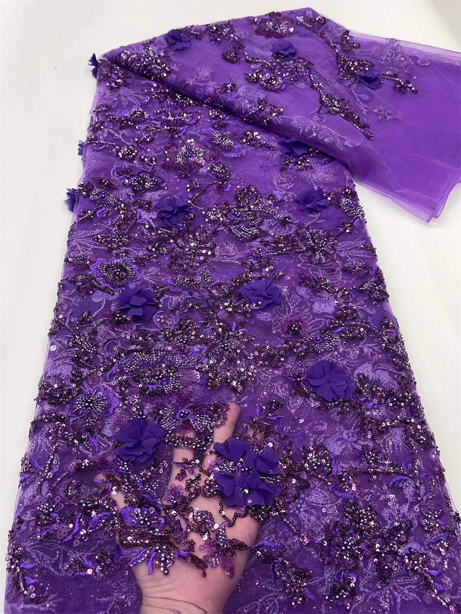 5 Yards African 3D Lace Flower Fabric 2024 High Quality With Beads Embroidered French Nigerian Sequins Lace Fabric For Wedding
5 Yards African 3D Lace Flower Fabric 2024 High Quality With Beads Embroidered French Nigerian Sequins Lace Fabric For Wedding