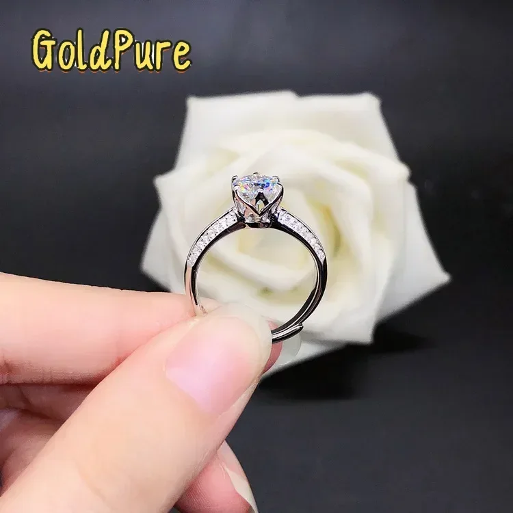Goldpure Solid 14K White Gold AU585 Platinum PT950 Moissan Diamond Ring Opening Adjustable One Carat Proposal Ring
Goldpure Solid 14K White Gold AU585 Platinum PT950 Moissan Diamond Ring Opening Adjustable One Carat Proposal Ring