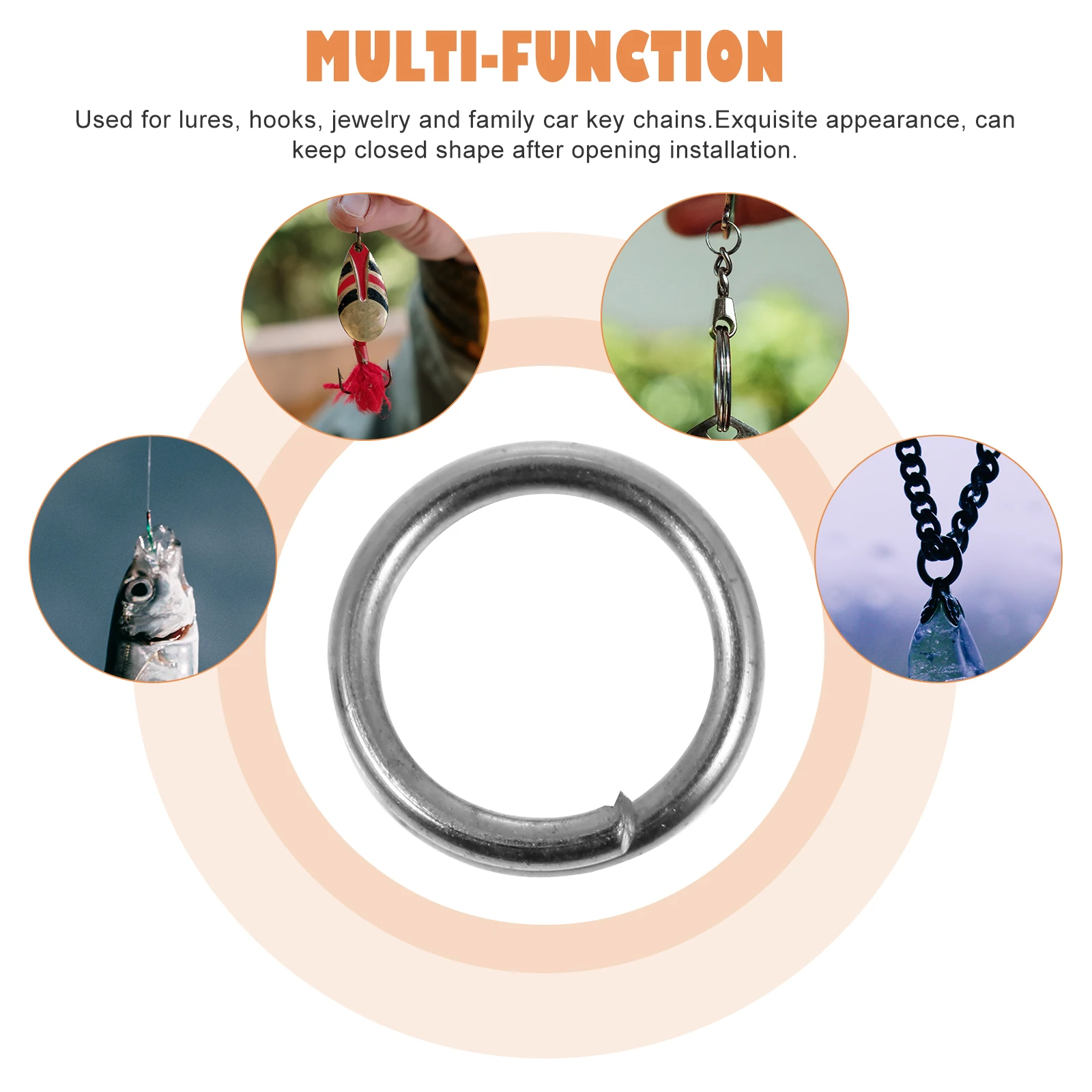 100 Pcs Fishing Gear Double Ring Rotation Lure Connection Stainless Steel Jump Rings 
100 Pcs Fishing Gear Double Ring Rotation Lure Connection Stainless Steel Jump Rings