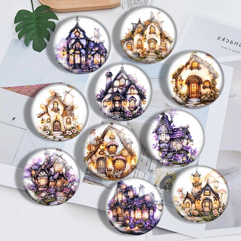 Whimsical Fairy House 12mm14mm/16mm/18mm/20mm/25mm/30mm Round photo glass cabochon demo flat back Making findings Jewelry
Whimsical Fairy House 12mm14mm/16mm/18mm/20mm/25mm/30mm Round photo glass cabochon demo flat back Making findings Jewelry