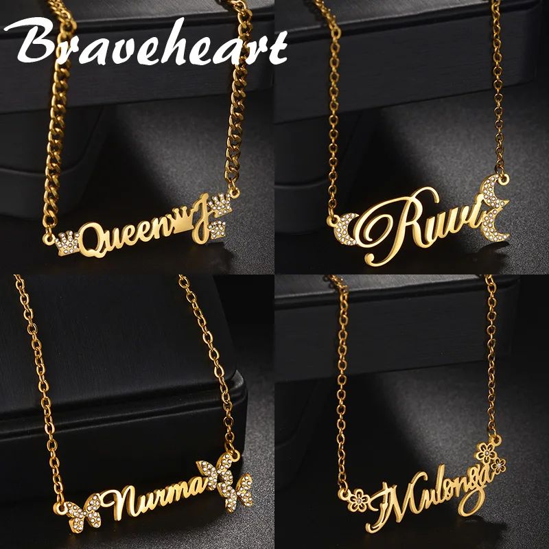 Personalized Custom Name Necklace With Crown Moon Butterfly Flower Rhinestone For Women Stainless Steel Pendant Jewelry Gifts
Personalized Custom Name Necklace With Crown Moon Butterfly Flower Rhinestone For Women Stainless Steel Pendant Jewelry Gifts