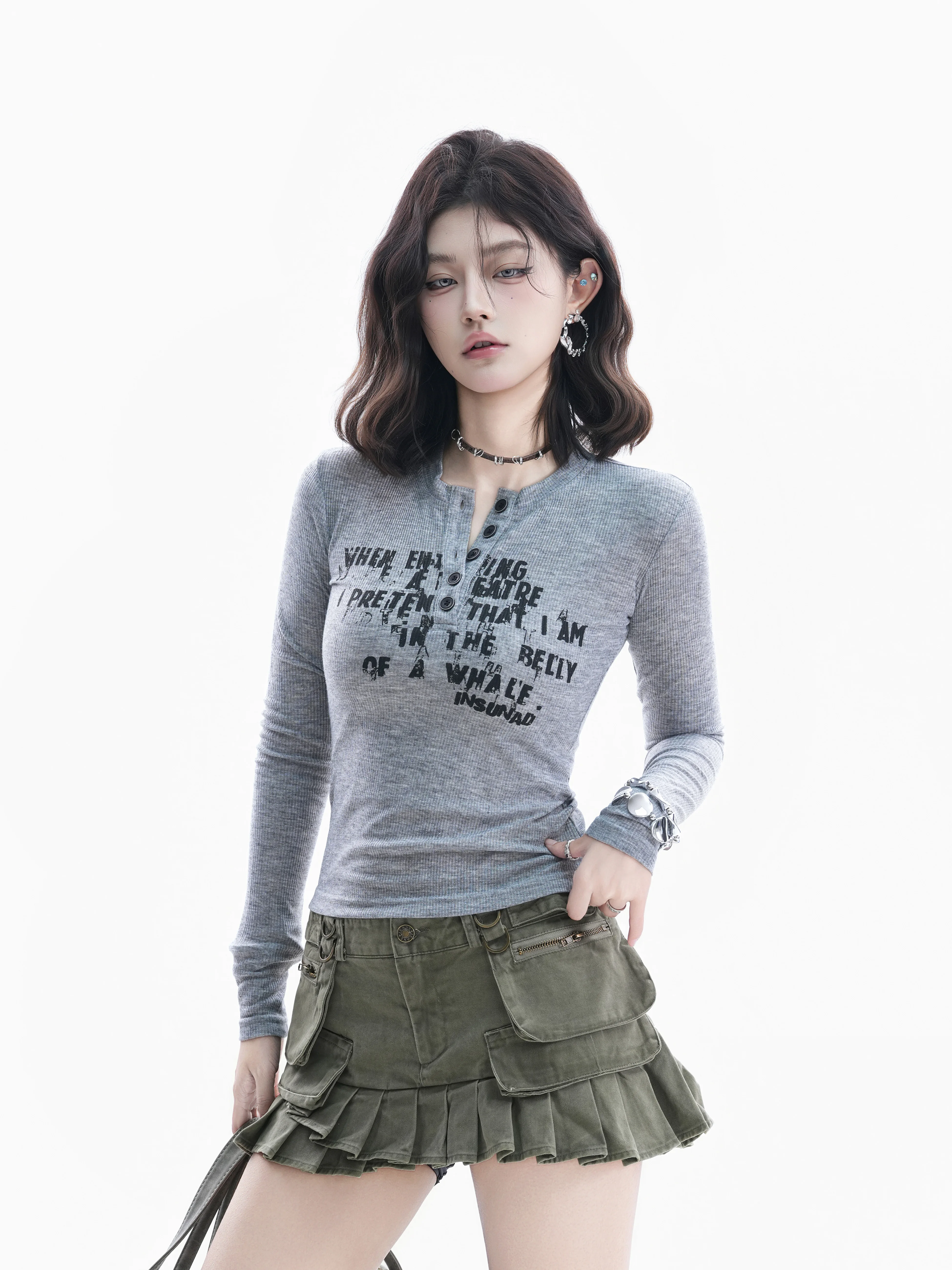 Slim Fit Long Sleeve Knitted T-Shirt Women's Printed Henry Collar Casual Style Casual Print Slimming Stripes Top for Ladies
Slim Fit Long Sleeve Knitted T-Shirt Women's Printed Henry Collar Casual Style Casual Print Slimming Stripes Top for Ladies