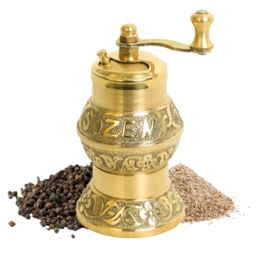 Sozen 4.7" Istanbul Manual Pepper Grinder Brass Handmade Turkish Pepper Mill Conical Burr Spice Grinder Portable Hand Crank Mil
Sozen 4.7" Istanbul Manual Pepper Grinder Brass Handmade Turkish Pepper Mill Conical Burr Spice Grinder Portable Hand Crank Mil