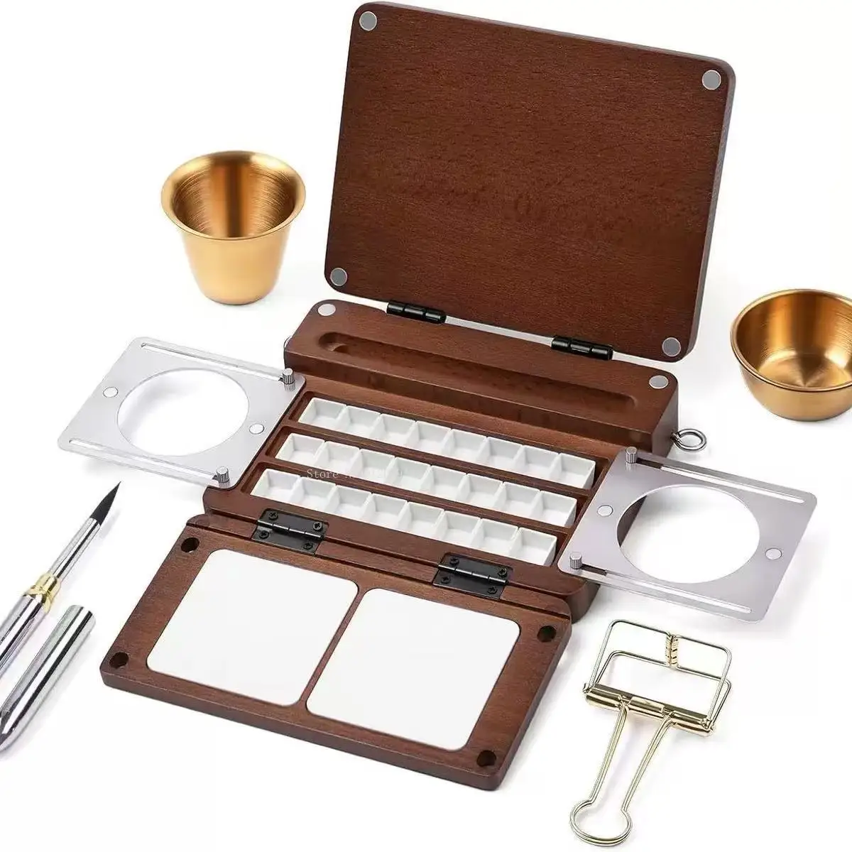 Foldable Wooden Paint Palette Portable Outdoor Travel Painting Board Wooden Watercolor Palette Student/Artist Art Supplies
Foldable Wooden Paint Palette Portable Outdoor Travel Painting Board Wooden Watercolor Palette Student/Artist Art Supplies
