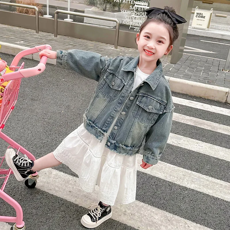 Girls Coat Denim Spring Autumn 2024 New Fashion Korean Style Little Girl Baby Autumn Clothing Children Fall Top All-match
Girls Coat Denim Spring Autumn 2024 New Fashion Korean Style Little Girl Baby Autumn Clothing Children Fall Top All-match