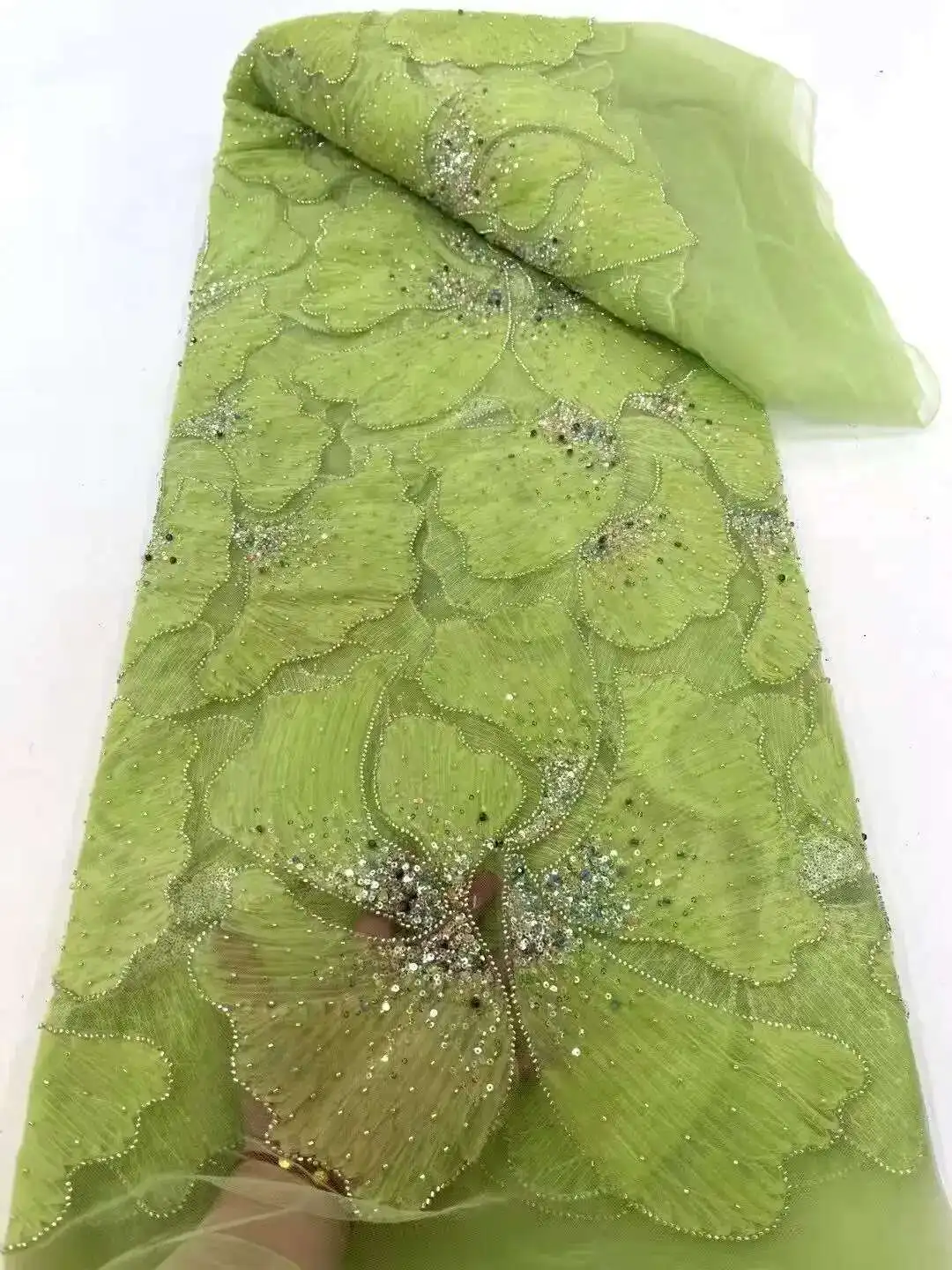 African Beads Lace Fabric 2025 High Quality Nigerian Sequins Groom Lace French Tulle Fabric For Wedding Party Dress Sewing
African Beads Lace Fabric 2025 High Quality Nigerian Sequins Groom Lace French Tulle Fabric For Wedding Party Dress Sewing