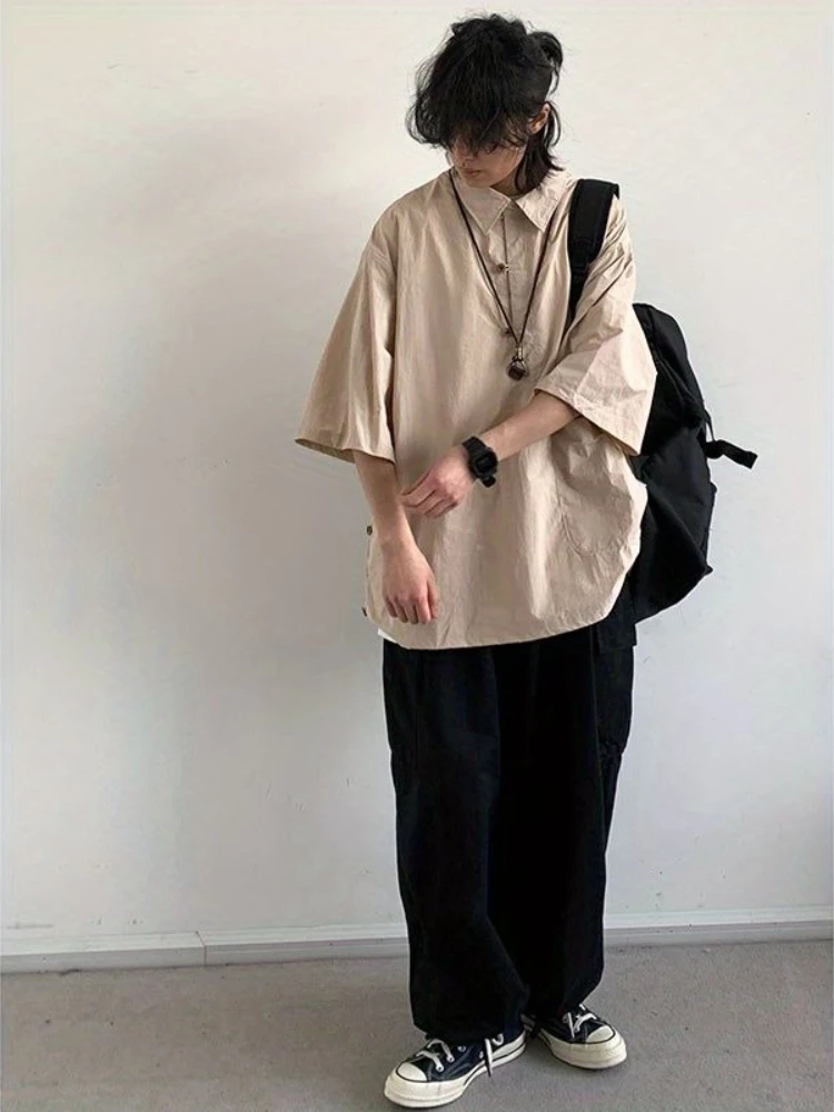 Men's Two-Piece Japanese Vintage Style Oversized Utility Shirt Set in Loose Fit Short Sleeve for Casual Outerwear
Men's Two-Piece Japanese Vintage Style Oversized Utility Shirt Set in Loose Fit Short Sleeve for Casual Outerwear