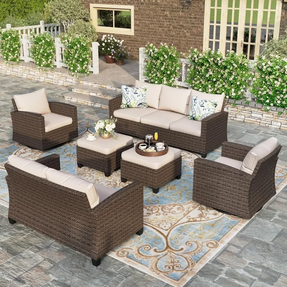 Outdoor Furniture Patio Furniture Set with Swivel Rocker Glide Chairs, 6 Pieces Patio Conversation Sofa Set with Ottoman
Outdoor Furniture Patio Furniture Set with Swivel Rocker Glide Chairs, 6 Pieces Patio Conversation Sofa Set with Ottoman