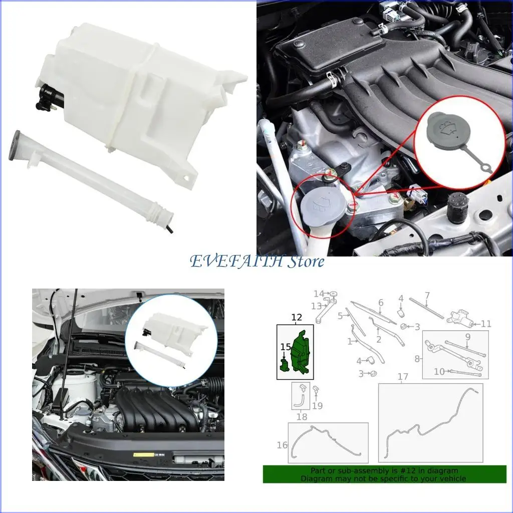 124B Universal Fit Windshield Washer Reservoir 28910-6FP0A 28910-6FL0A NI1288184 Large 2.5L Capacity Easy Monitoring
124B Universal Fit Windshield Washer Reservoir 28910-6FP0A 28910-6FL0A NI1288184 Large 2.5L Capacity Easy Monitoring