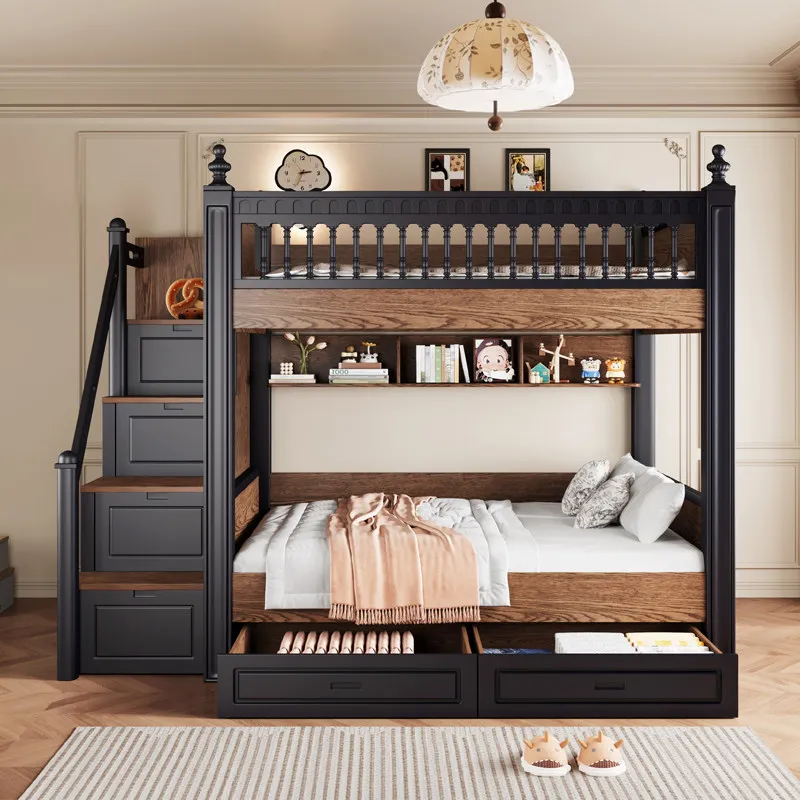 Medieval style bunk bed Full solid wood bunk bed Adult French retro
Medieval style bunk bed Full solid wood bunk bed Adult French retro