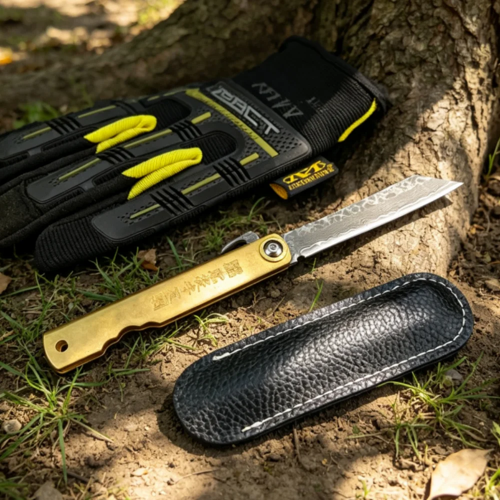 Camping Utility Higonokami Folding Knife High-hardness Damascus Outdoor Climbing Emergency Cutting Knives with Leather Sheath
Camping Utility Higonokami Folding Knife High-hardness Damascus Outdoor Climbing Emergency Cutting Knives with Leather Sheath
