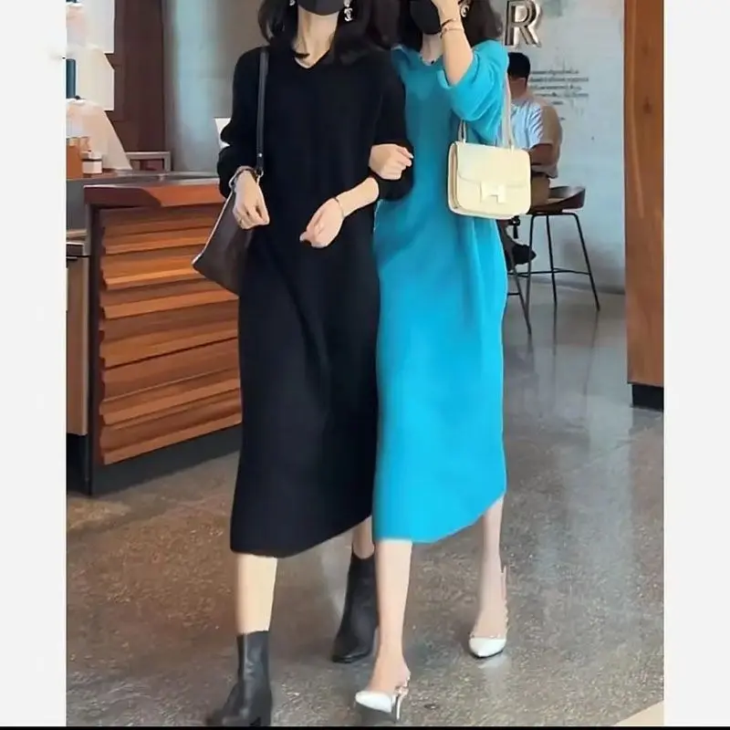 Women's High-end Sweater Knitted Sweater Hooded Collar Pullover Long Sleeved New Thickeing Dress Sweater Ladies Pullover G24
Women's High-end Sweater Knitted Sweater Hooded Collar Pullover Long Sleeved New Thickeing Dress Sweater Ladies Pullover G24