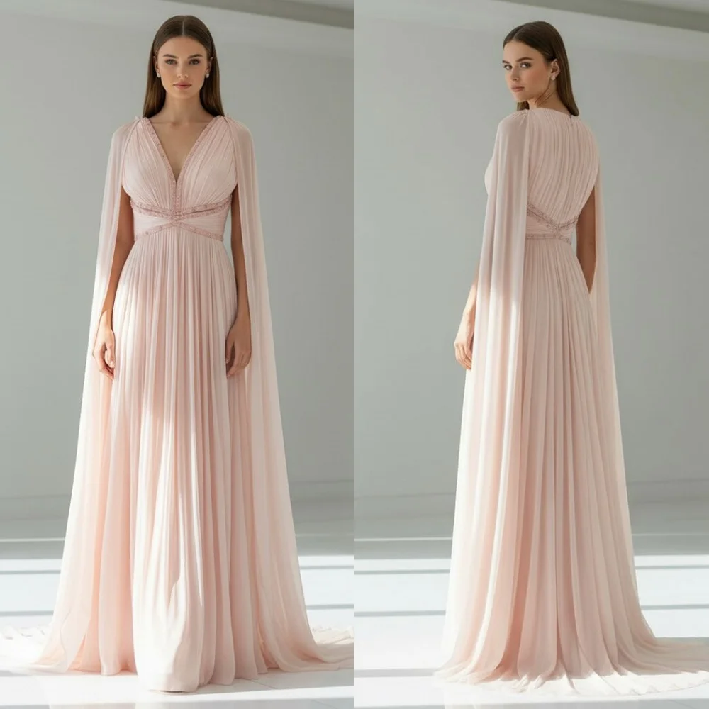 Customized High Quality Chiffon Pleat Sequined A-line V-neck Long Dresses Bespoke Occasion Homecoming Exquisite
Customized High Quality Chiffon Pleat Sequined A-line V-neck Long Dresses Bespoke Occasion Homecoming Exquisite