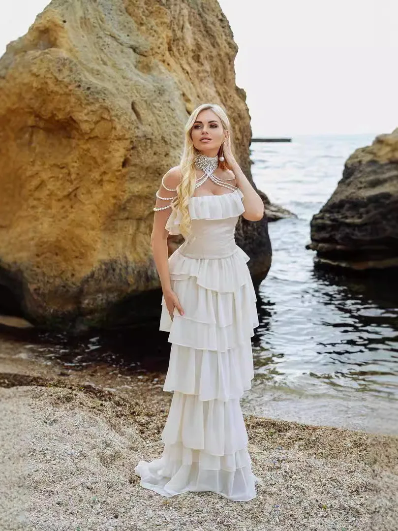 New Vintage Sle Women's Long Skirt Set with Choker Neline Cake Skirt Two-Piece Set High Waist No Sve Thi Fabric
New Vintage Sle Women's Long Skirt Set with Choker Neline Cake Skirt Two-Piece Set High Waist No Sve Thi Fabric