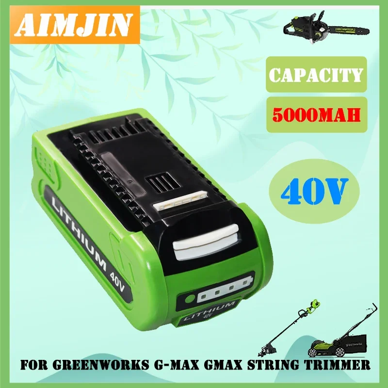 40V 5000mAh for GreenWorks Replacement Battery 29462 29472 Tools Lithium ion 22272 20292 22332 G-MAX
40V 5000mAh for GreenWorks Replacement Battery 29462 29472 Tools Lithium ion 22272 20292 22332 G-MAX