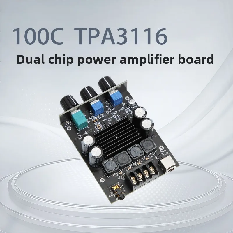 100C TPA3116 Dual Chip 2.0 Digital Tone 100W*2 High Power Class D Stereo HiFi Amplifier Board
100C TPA3116 Dual Chip 2.0 Digital Tone 100W*2 High Power Class D Stereo HiFi Amplifier Board
