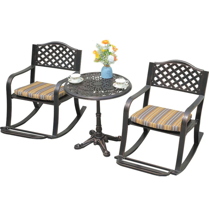 LMM Nordic outdoor rocking chair courtyard garden casual coffee table combination cast aluminum table and chair
LMM Nordic outdoor rocking chair courtyard garden casual coffee table combination cast aluminum table and chair