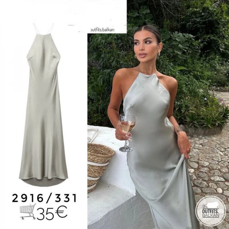 Women Satin Halter Maxi Dress Crisscross Backless Spaghetti Strap Elegant Summer Party Vacation Long Slip Dress
Women Satin Halter Maxi Dress Crisscross Backless Spaghetti Strap Elegant Summer Party Vacation Long Slip Dress