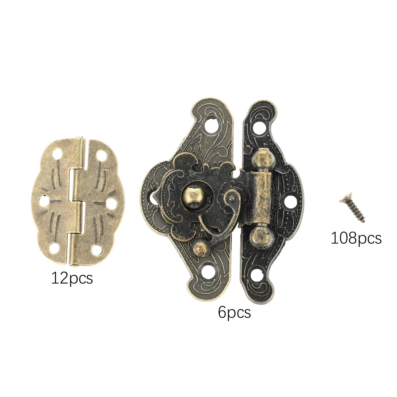 18pcs/Set Zinc Alloy Latch Hasp & Hinge Kit Jewelry Box Hardware Wood Jewelry Box Hasp Catch Small Box Hinges with Screws
18pcs/Set Zinc Alloy Latch Hasp & Hinge Kit Jewelry Box Hardware Wood Jewelry Box Hasp Catch Small Box Hinges with Screws