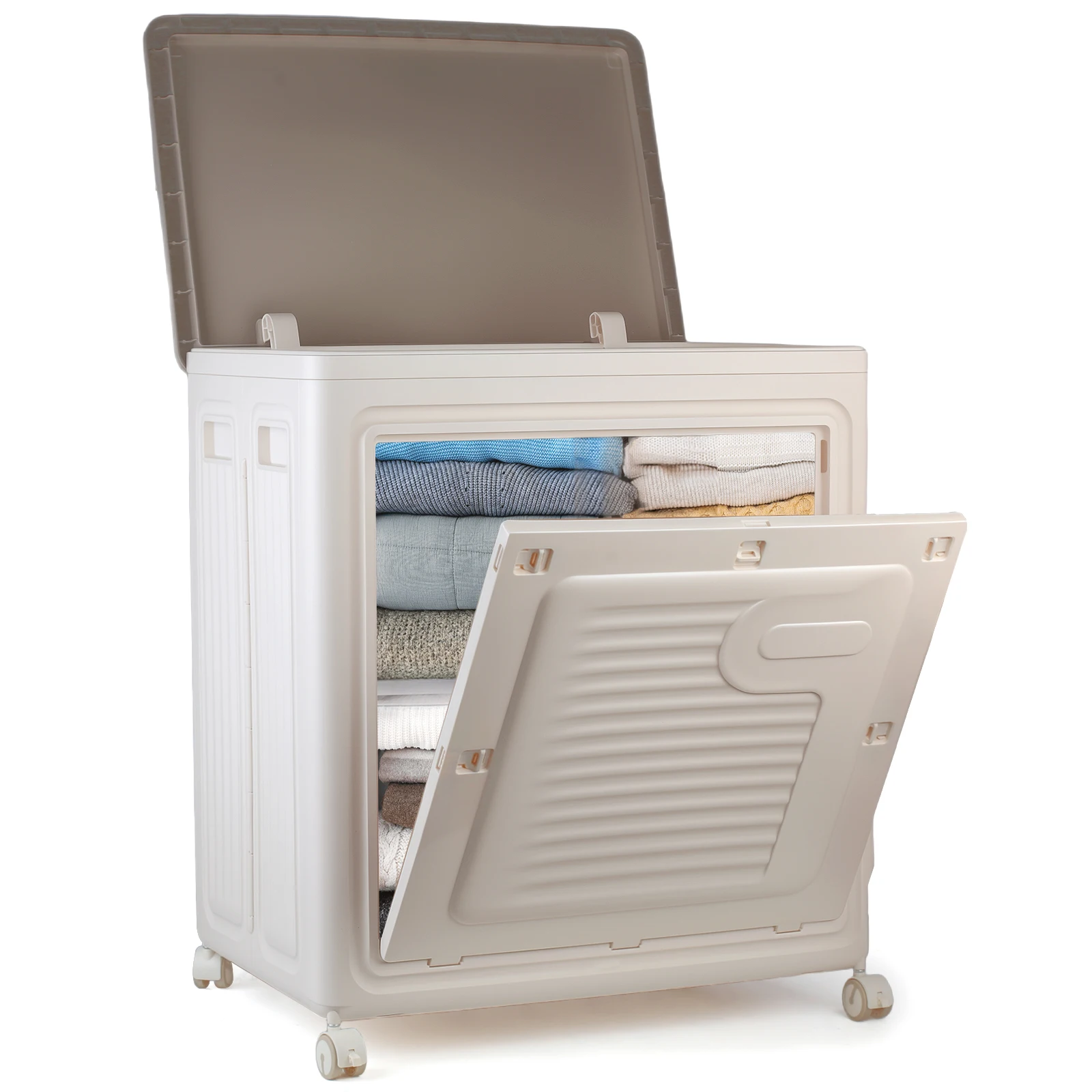 Foldable Storage Box with Wheels – Large Capacity, Dustproof & Multi-Purpose Storage Cabinet, Household Organizer Items
Foldable Storage Box with Wheels – Large Capacity, Dustproof & Multi-Purpose Storage Cabinet, Household Organizer Items